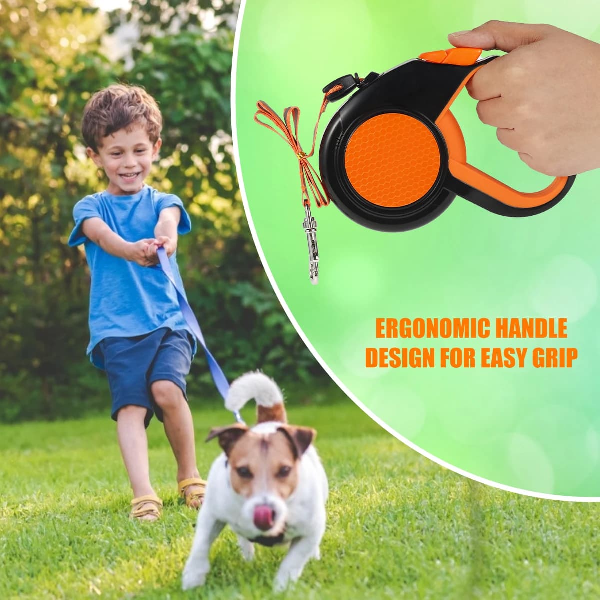 Laisse Rétractable pour Petit et Grand Chien, Collier à Roulette, Accessoires Réglables et Durables,