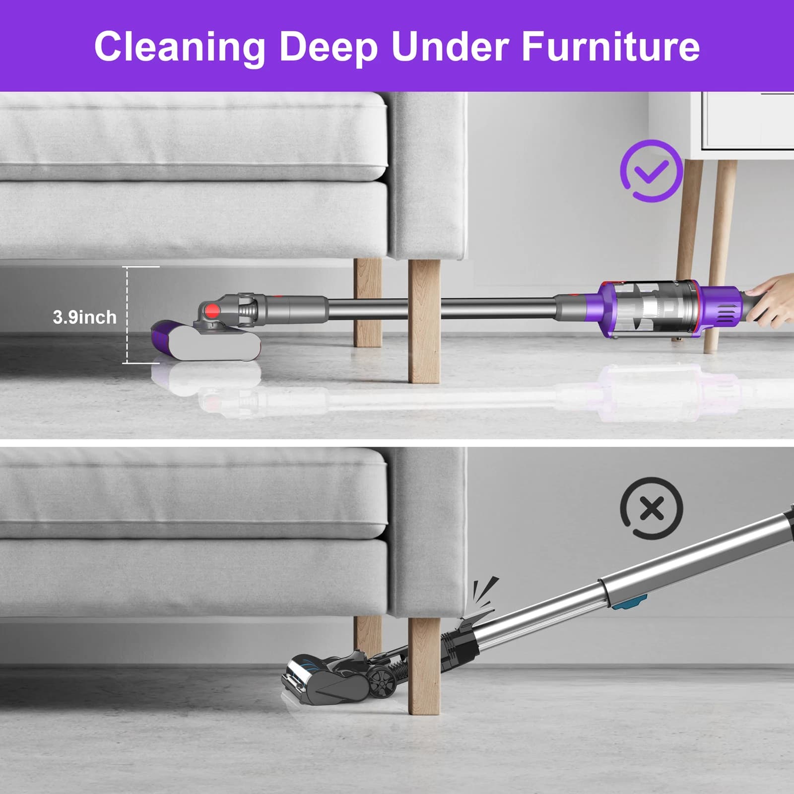 UMLO-Aspirateur sans fil V102 pour tapis de maison, sol dur, poils d'animaux, aspirateur à anciers i