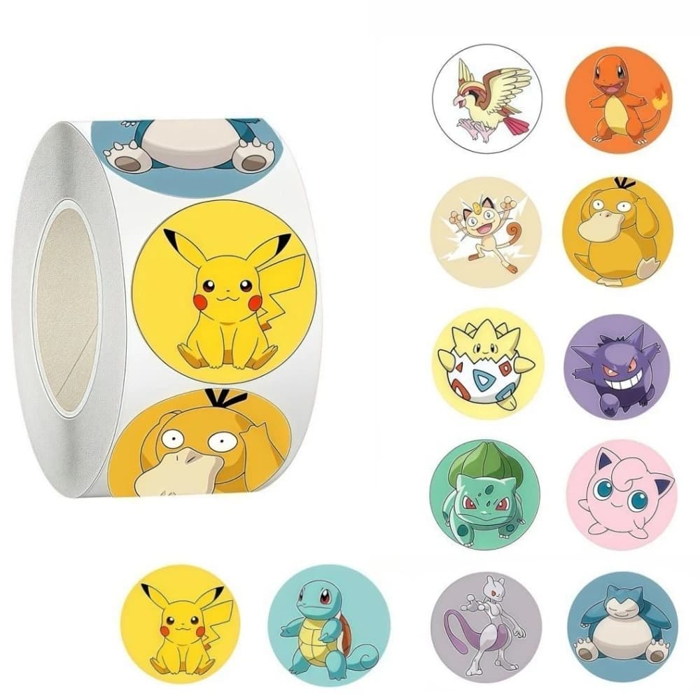 500 pièces/rouleau mignon Pokemon Pikachu dessin animé autocollants de scellage décoration bricolage