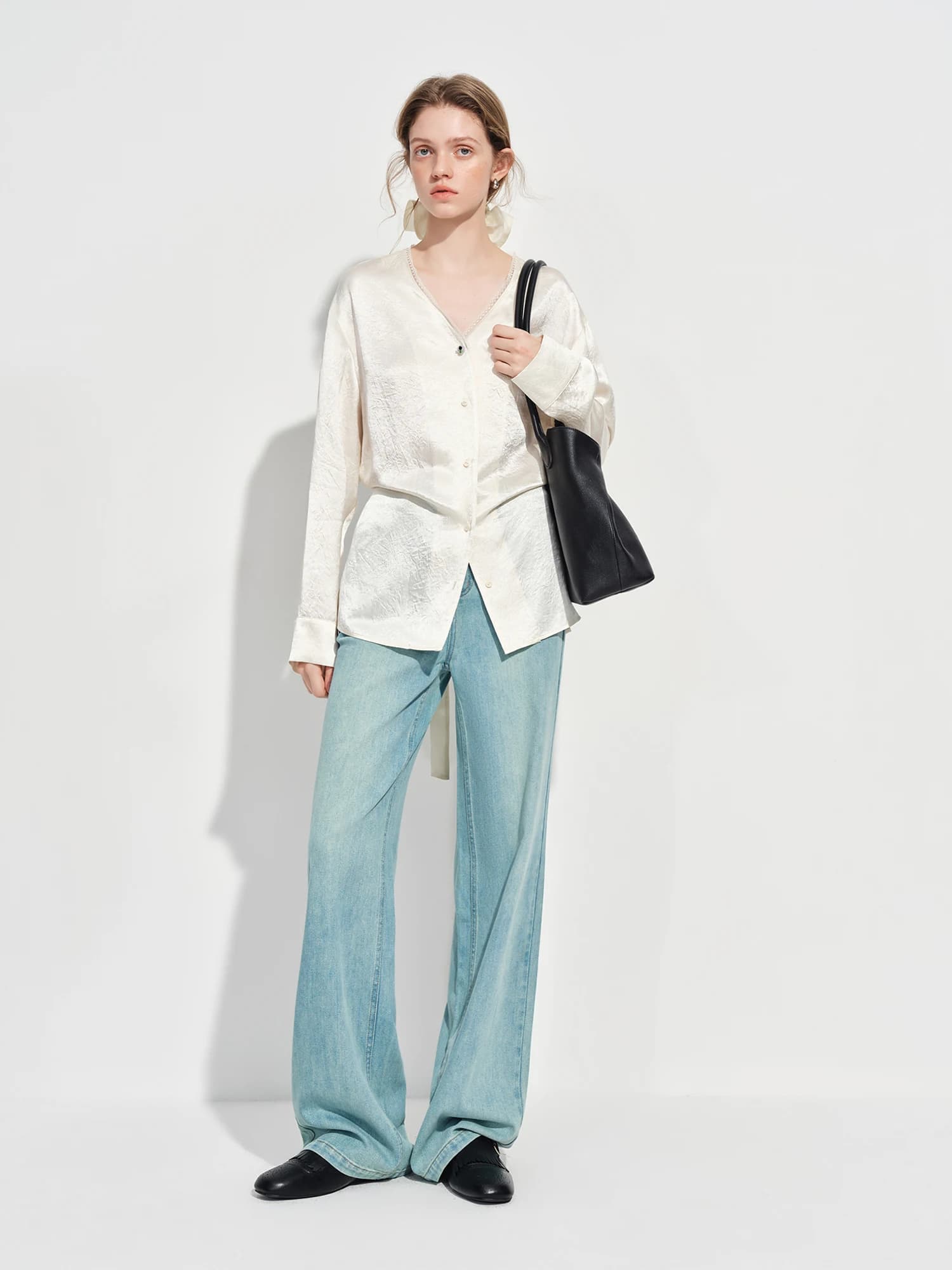 FSLE trajet polyvalent à la mode minceur droit étroit jambe large jean pour les femmes printemps 202