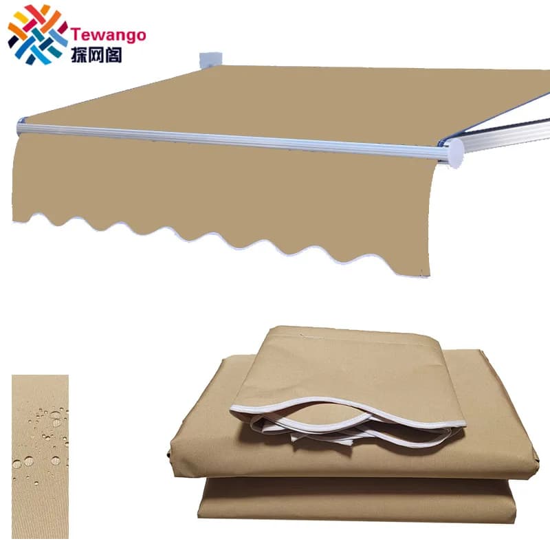 Canopée rétractable de remplacement, couleur kaki pur, couverture de fenêtre de Patio, pare-soleil d