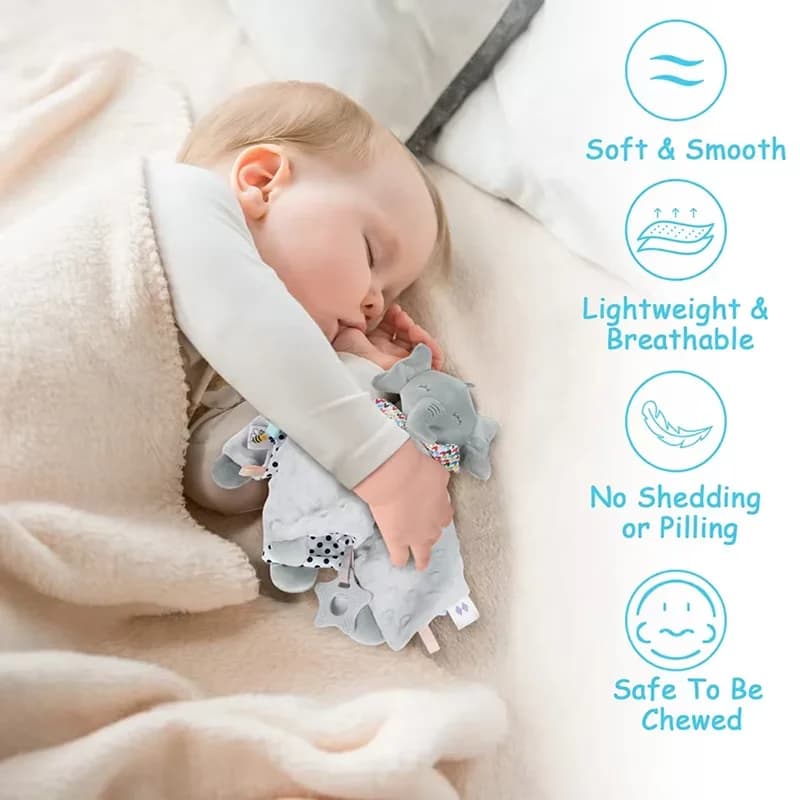 Doudou personnalisé avec nom, lapin en peluche et hochet en silicone pour bébés – Cadeau idéal pour 