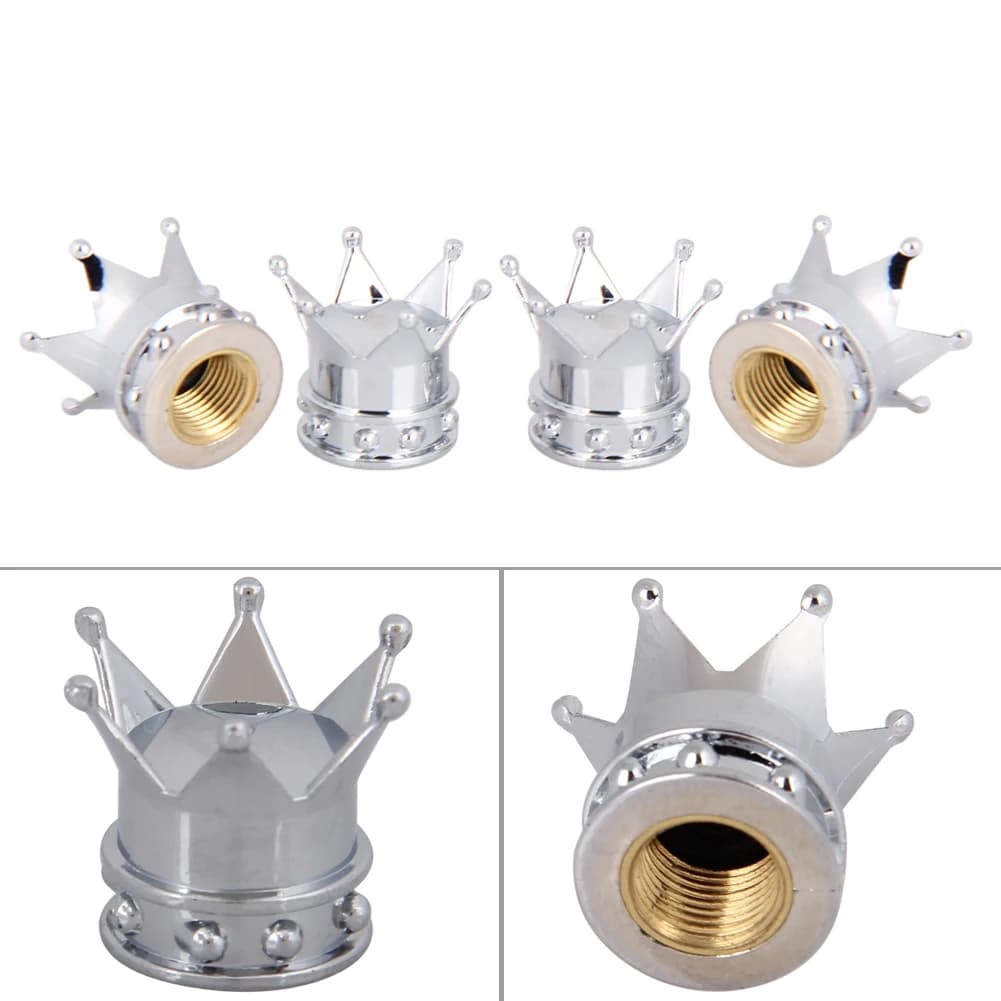 2/4 pcs/lot bouchons de Valve de pneu de vélo universel anti-poussière couronne d'or tige de roue de