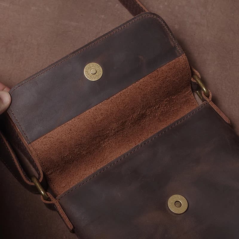 GURO-Sac à Bandoulière en Cuir group pour Homme, Haute Qualité, Élingue, Cheval, Peau de Vache, Mess