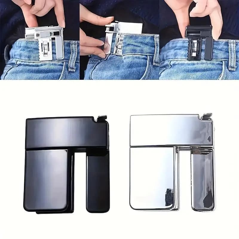 La ceinture pantalon taille boucle Clip ABS unisexe taille boucle pliante élastique ceinture Clip fo
