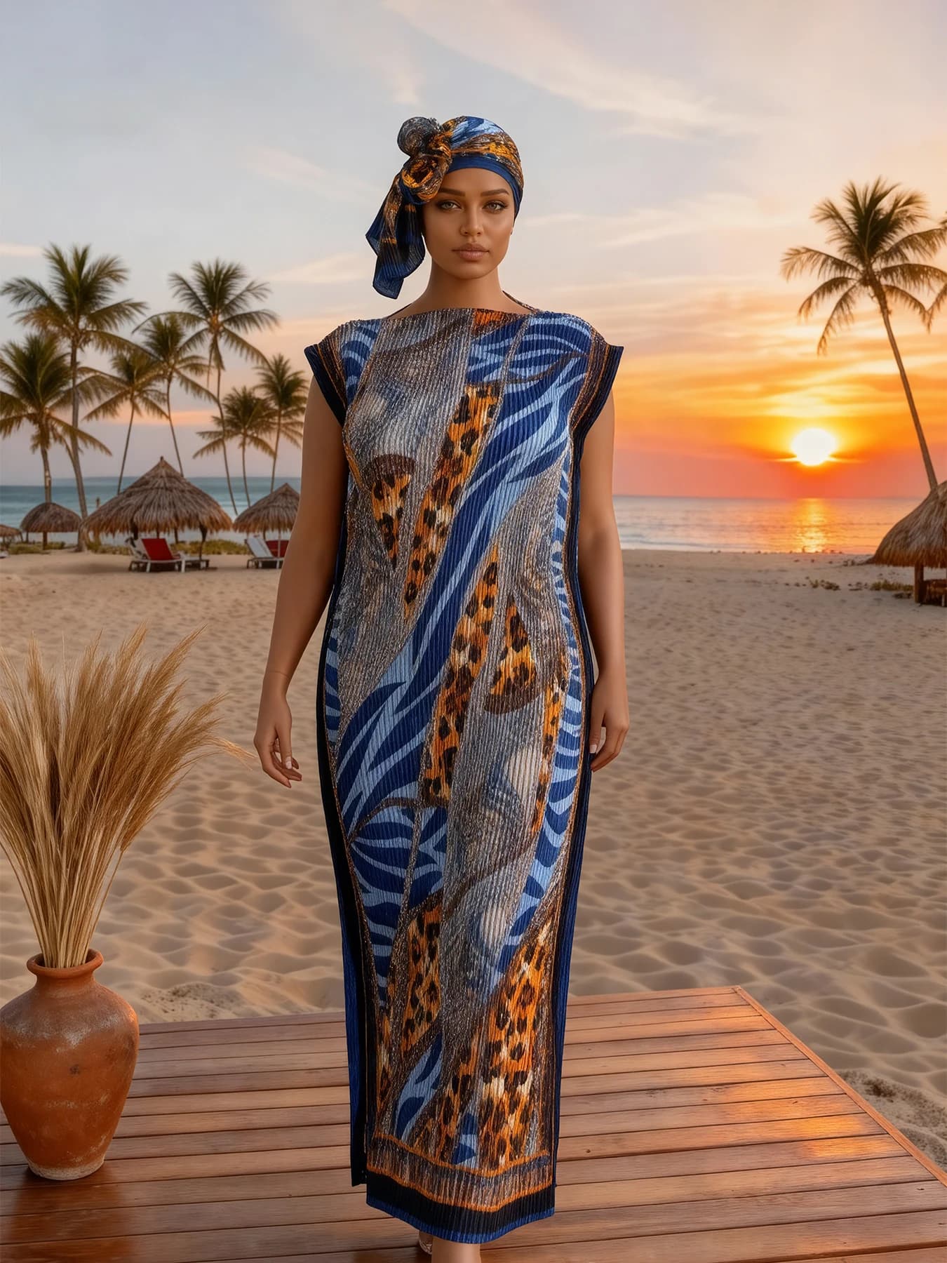 Été nouvelle mode robes africaines pour les femmes élégant imprimé soie dame musulmane longue Hijab 
