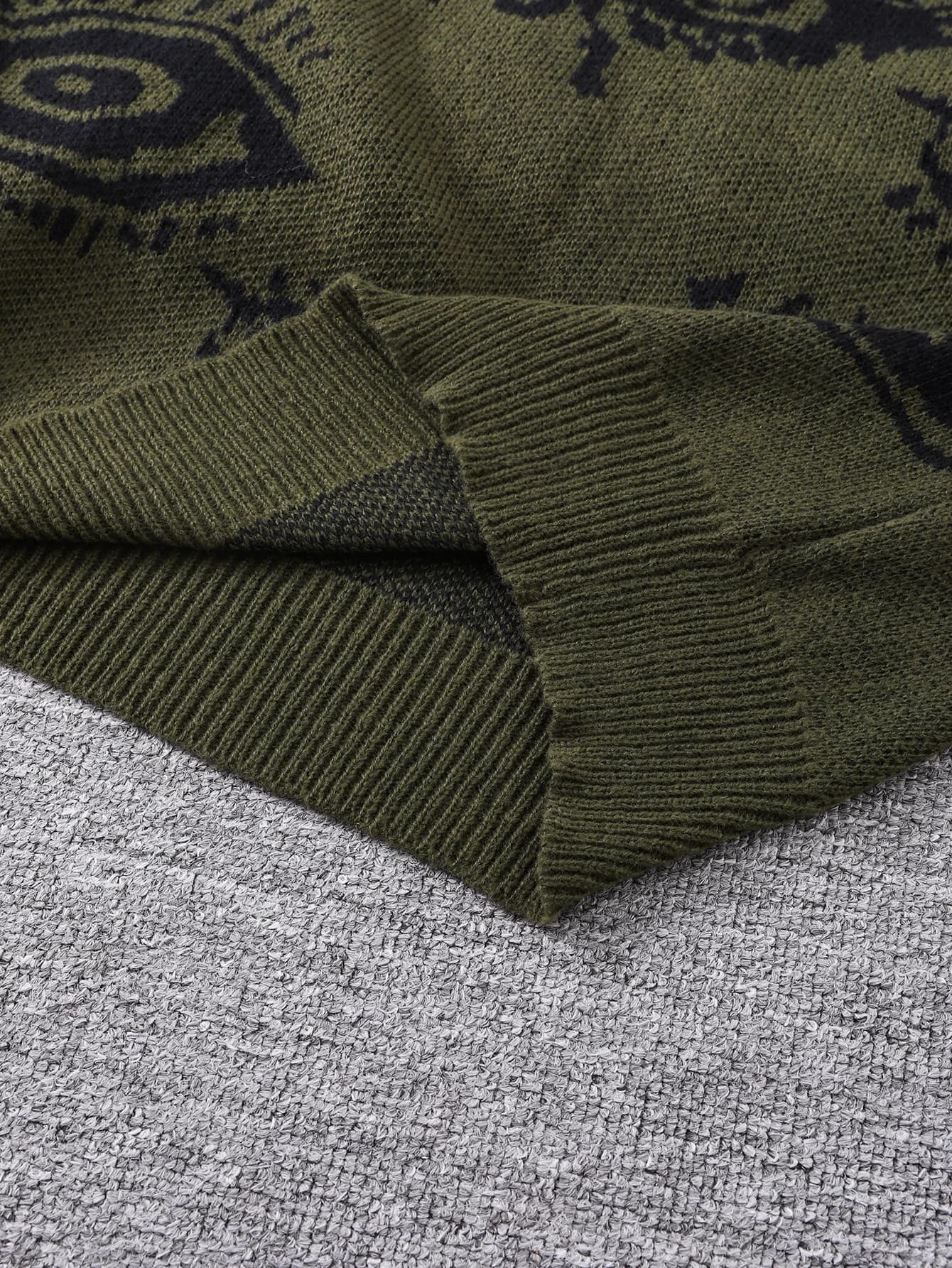 Nouveau populaire automne et hiver oeil abstrait motif Jacquard pull pull décontracté col rond trico