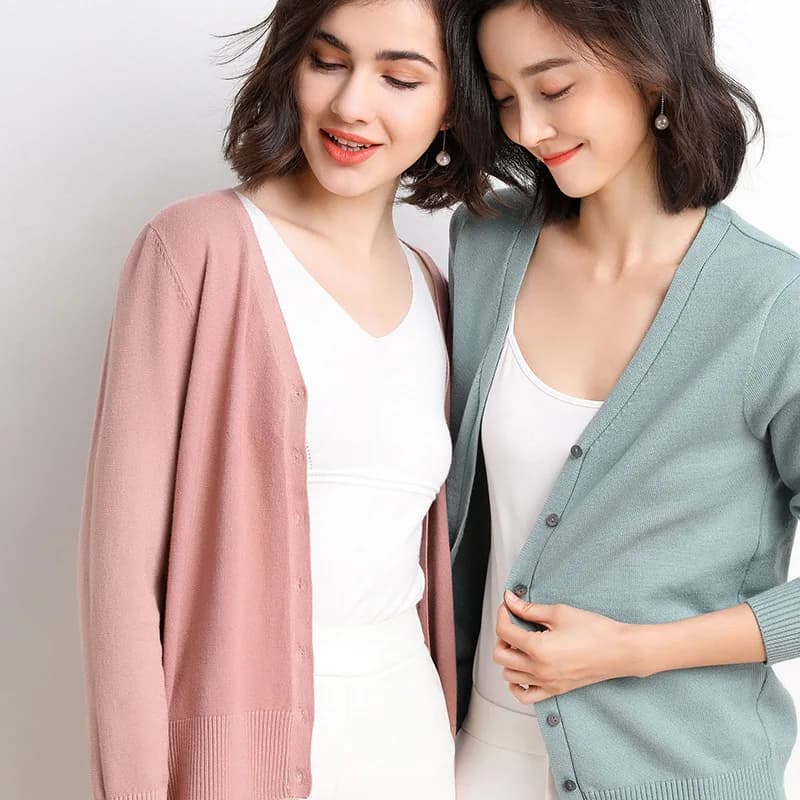 Cardigans femmes 2025 printemps automne tricots mode coréenne Cardigan Style court hauts col en v tr