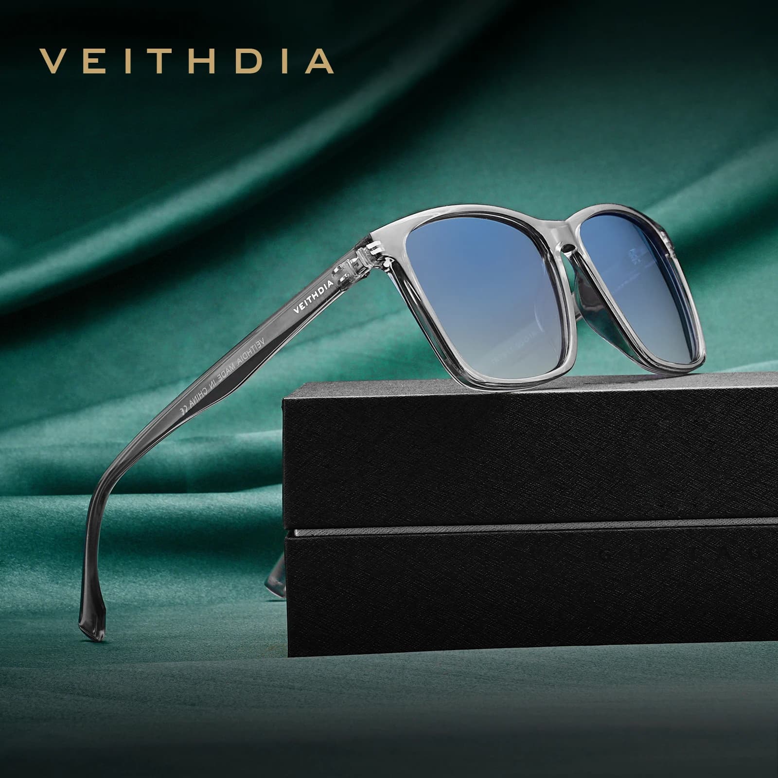 Lunettes de soleil polarisées dégradées VEITHDIA S7911, lunettes de vue tendance pour hommes en TR90