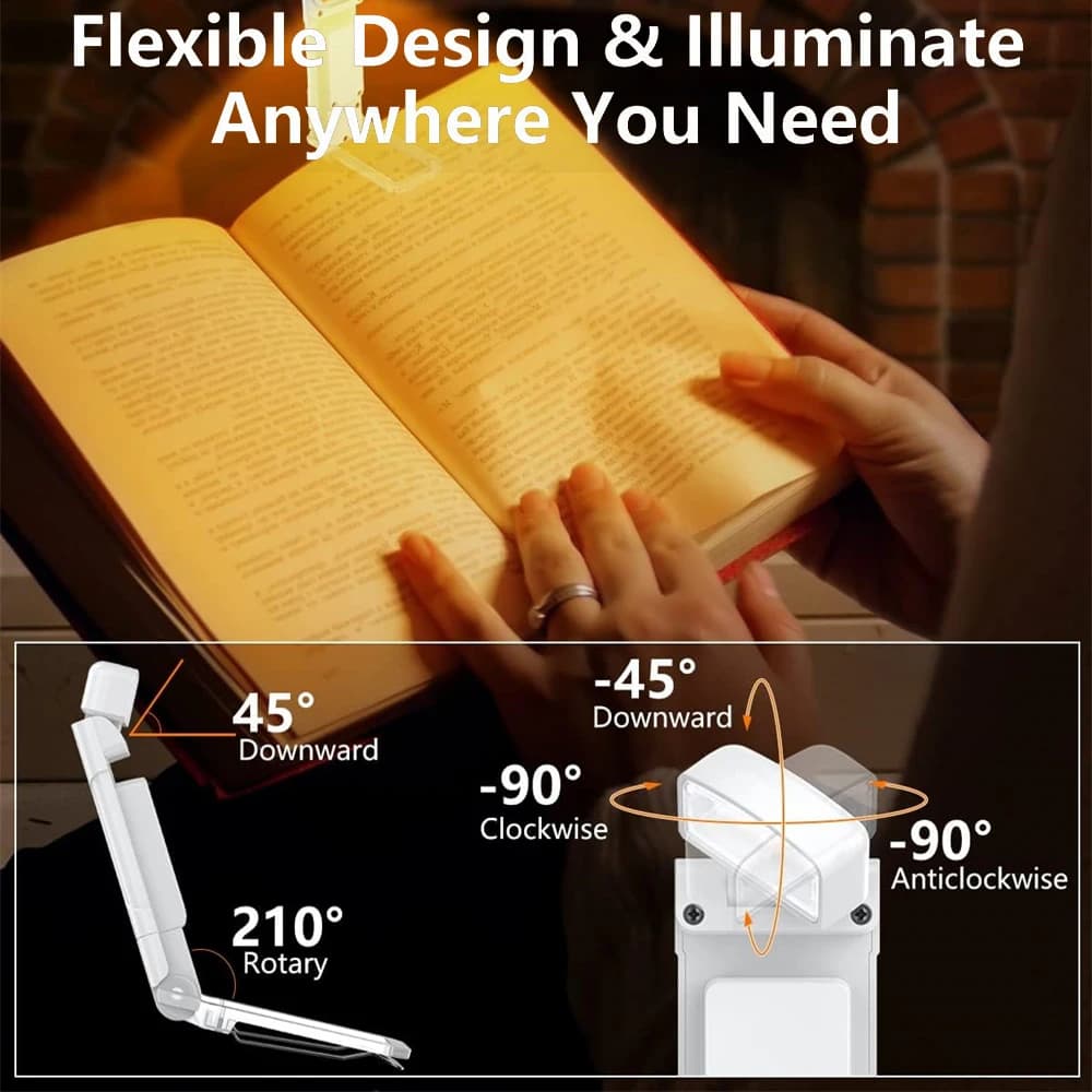 Lampe de livre avec minuterie USB Rechargeable 3 couleurs et 5 luminosité lampe de lecture lampe de 