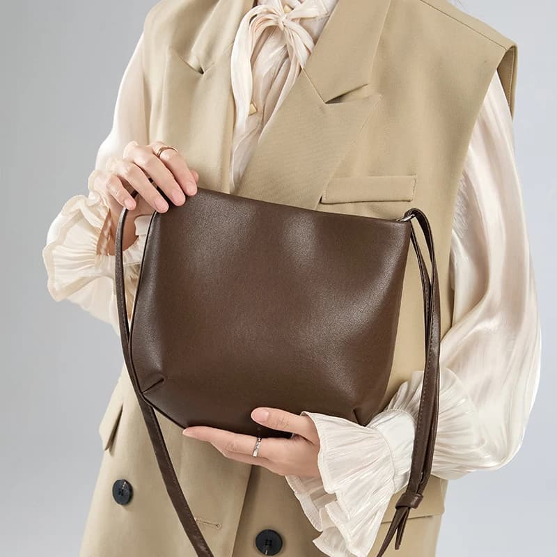 Sacs à bandoulière décontractés en cuir de vache pour femmes, sac à main en cuir véritable souple, s