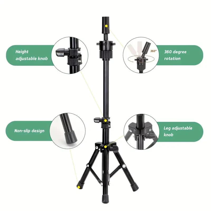 Support de tête de Mannequin réglable 36cm-56cm, trépied, support de tête de formation pour Salon de