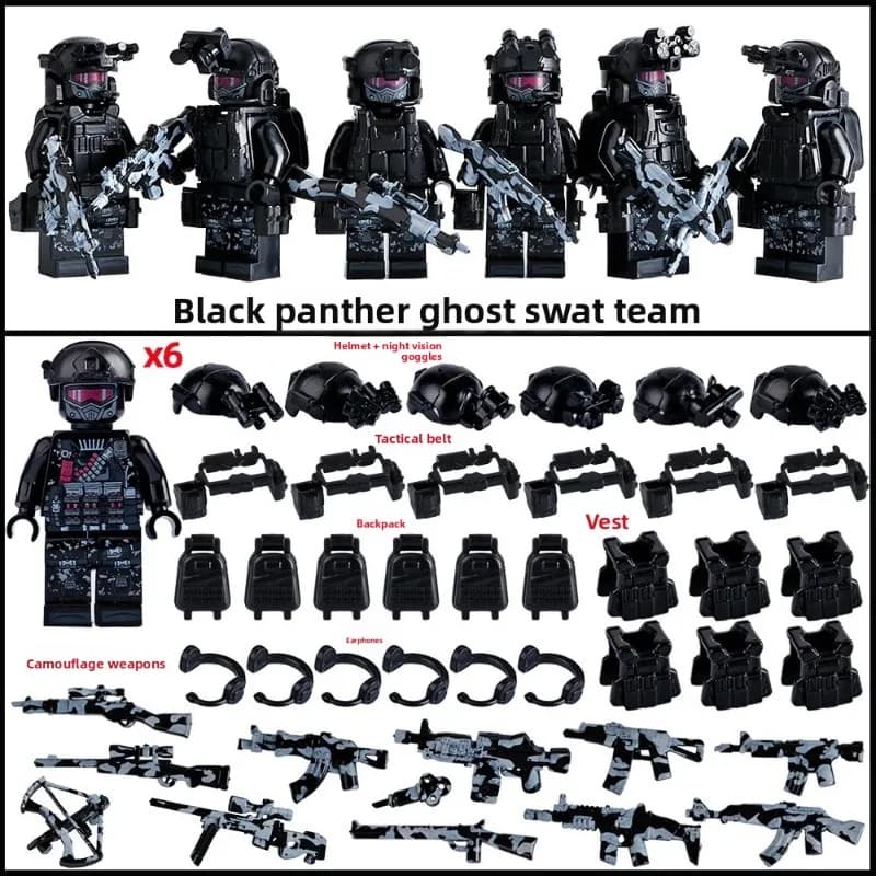 Forces spéciales militaires, soldats de la police, armes militaires, jouets et cadeaux pour les figu