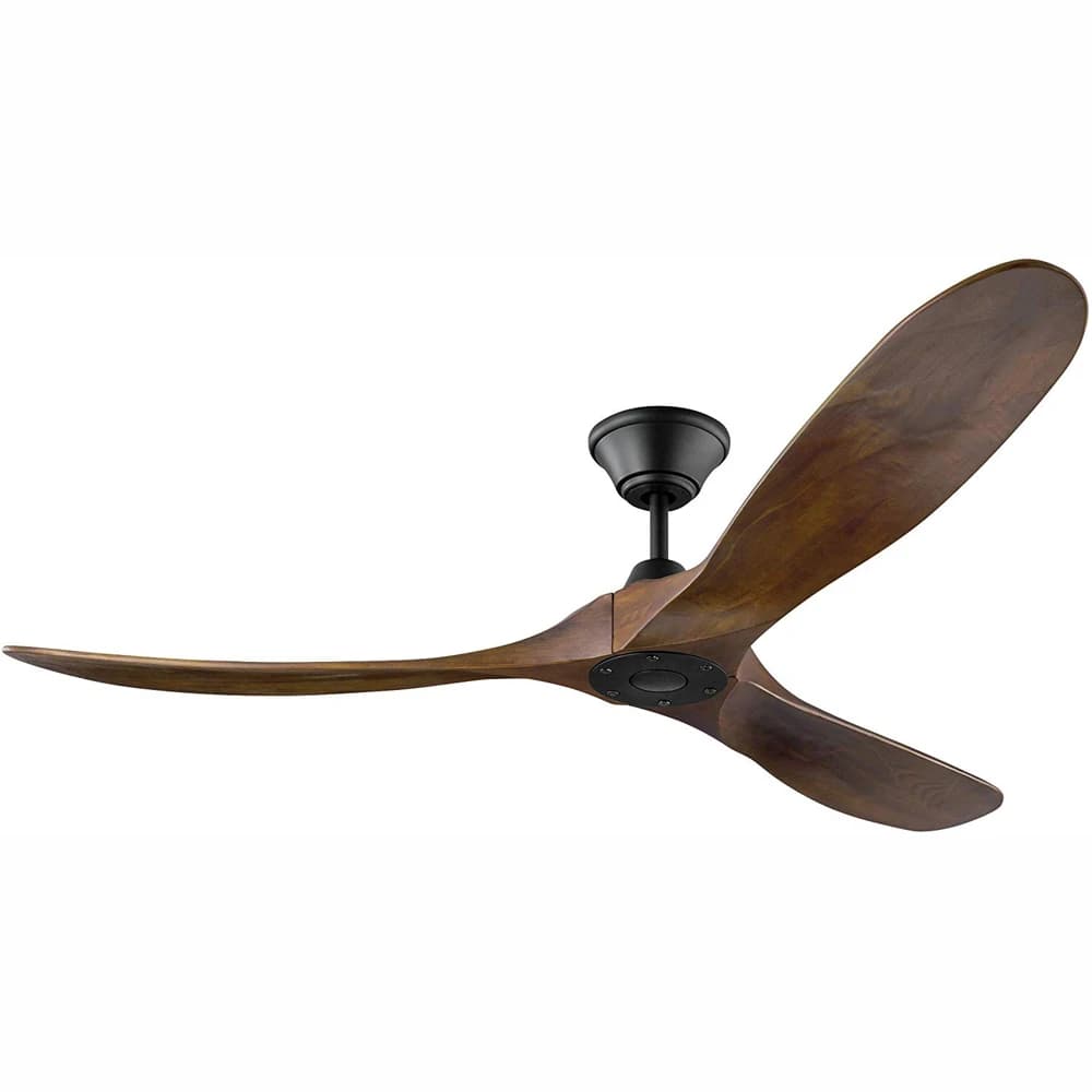 Ventilateur de plafond en bois de grande taille avec télécommande, lumières LED, moteur à courant co