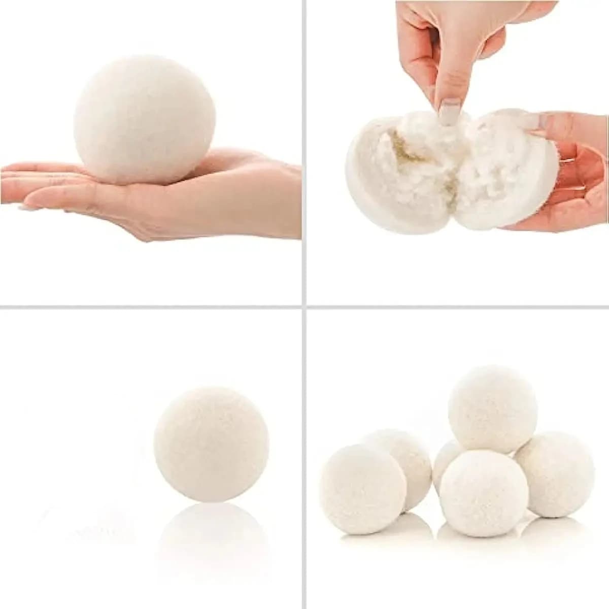 Boules de séchage en laine naturelle, boule doucissante pour peaux sensibles, boule de lessive réuti