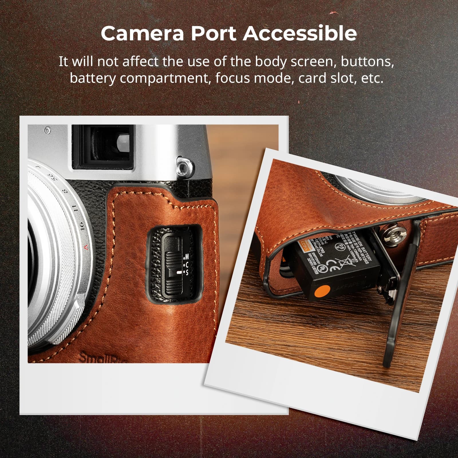 SmallRig X100VI Kit demi-cuir avec bandoulière, étui demi-cuir pour appareil photo en cuir de style 