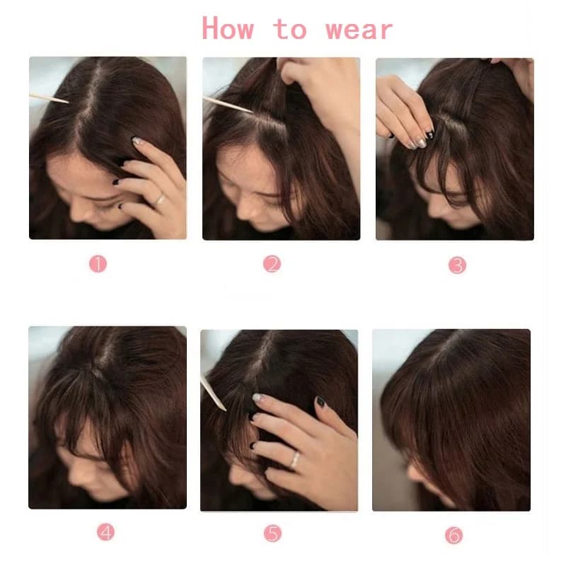 Extension capillaire synthétique lisse à Clip, fausse frange, postiche pour femmes, frange quotidien