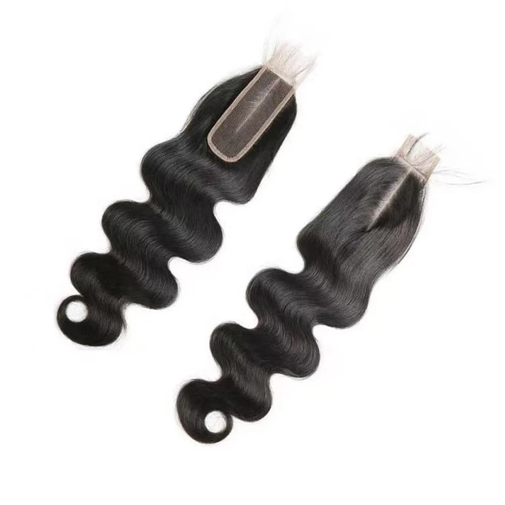 Fermeture de dentelle droite 2 × 6 cheveux humains vierges brésiliens vague de corps 2x6 fermeture d