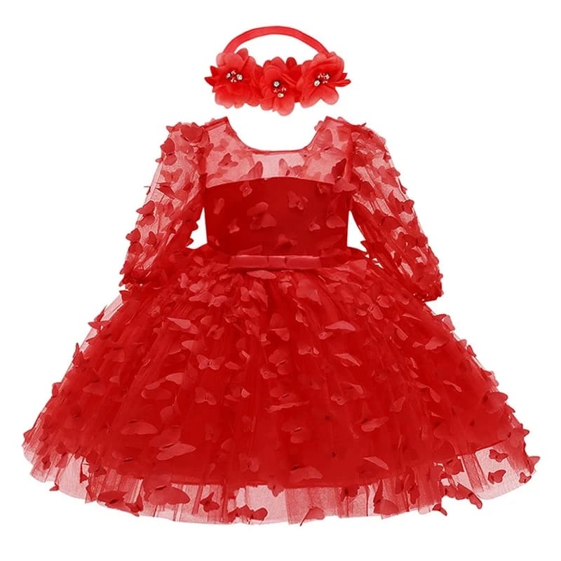 Robe pour nouveau-né de 3 6 9 12 18 24 mois, en maille à fleurs, à la mode, petite princesse, cadeau