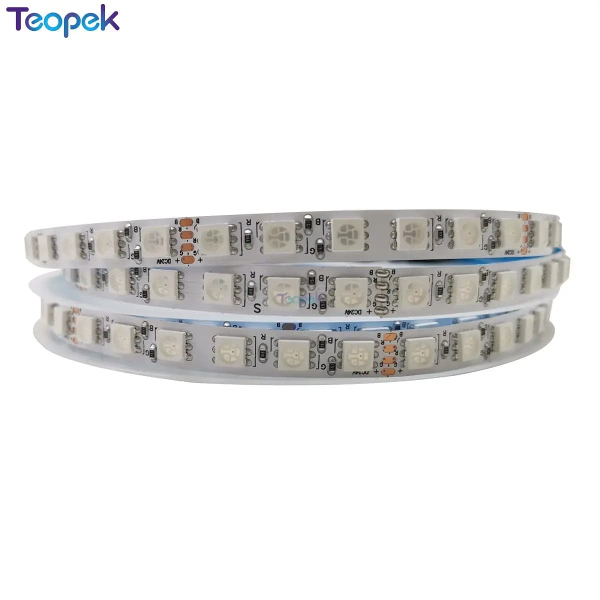 Bande lumineuse LED RGB 5050 SMD de haute qualité, 30/60/96/120 LED/m, DC12V/24V, Flexible, pour déc