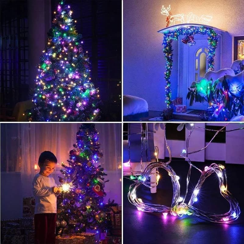 Guirxiété lumineuse LED dégradée avec batterie, fil de cuivre 62, décoration pour chambre à coucher,