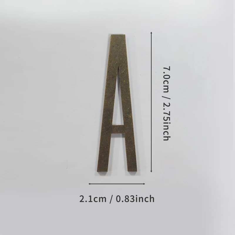 Numéros de maison autocollants en bronze, lettres de l'alphabet anglais en métal pour porte d'appart