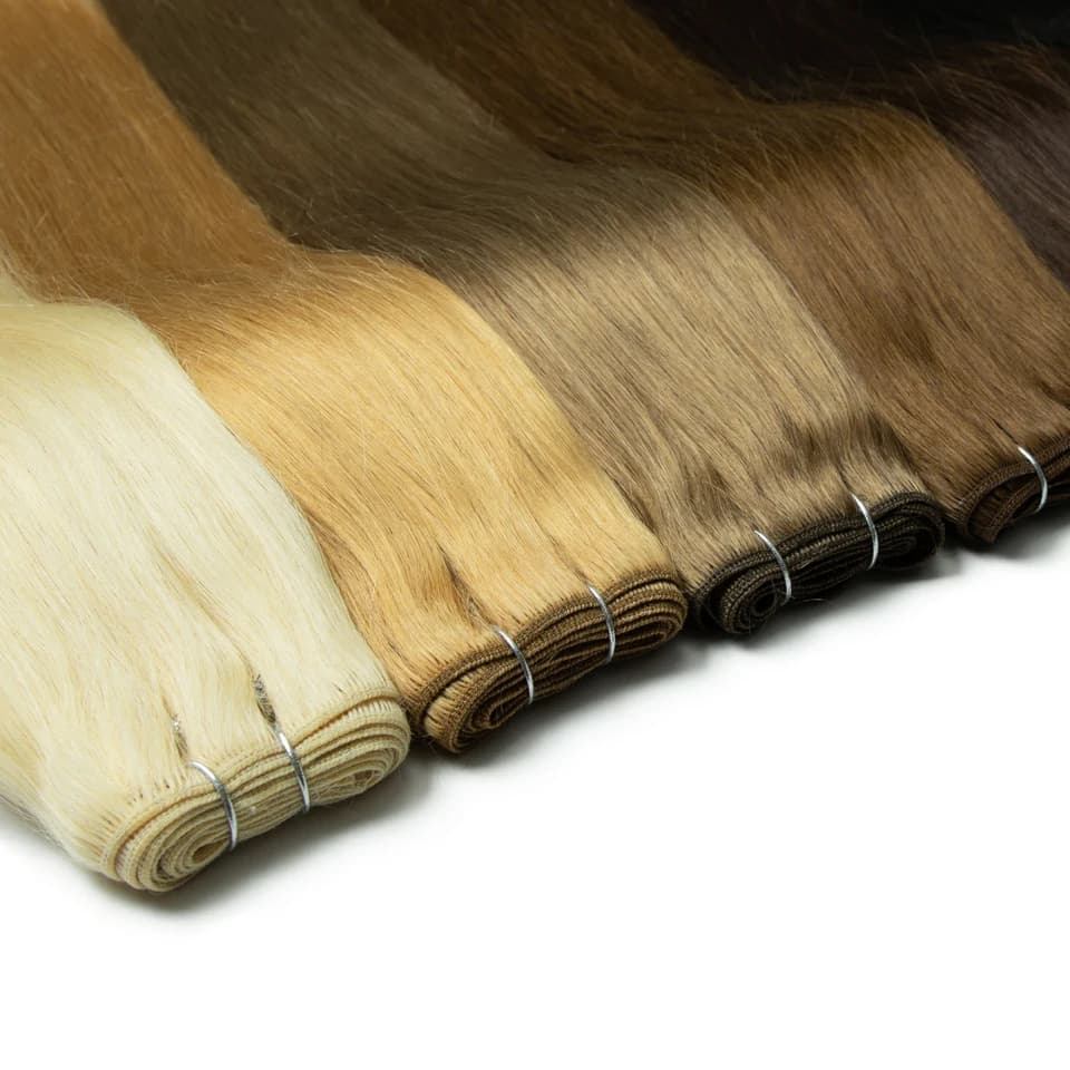 Lots de mèches de cheveux naturels élégants pour femmes 4 #   Extensions de cheveux humains couleur 