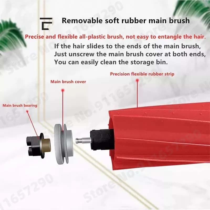 Roborock-Brosse Principale pour Aspirateur Robot S7 S70 S7Max T7S T7S Plus, Pièces Détachables, Roul