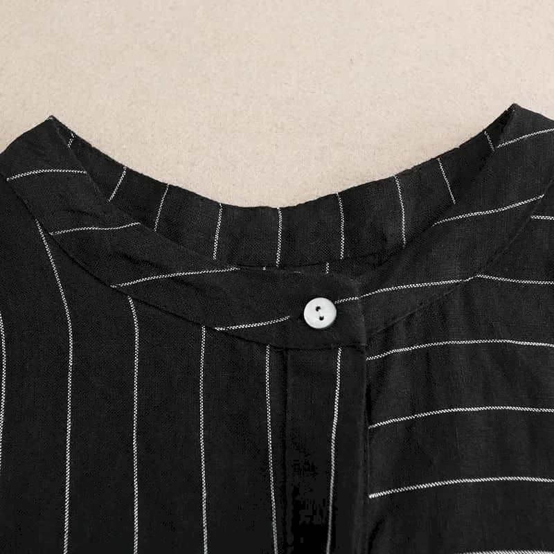 Ensemble Deux Pièces pour Femme, Chemise Rayée à Manches sulfet Pantalon Sarouel à Taille artificiel