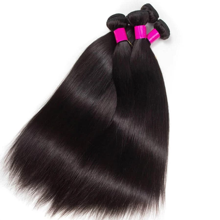 Extensions de cheveux humains brésiliens lisses non traités, couleur naturelle, cheveux Remy vierges