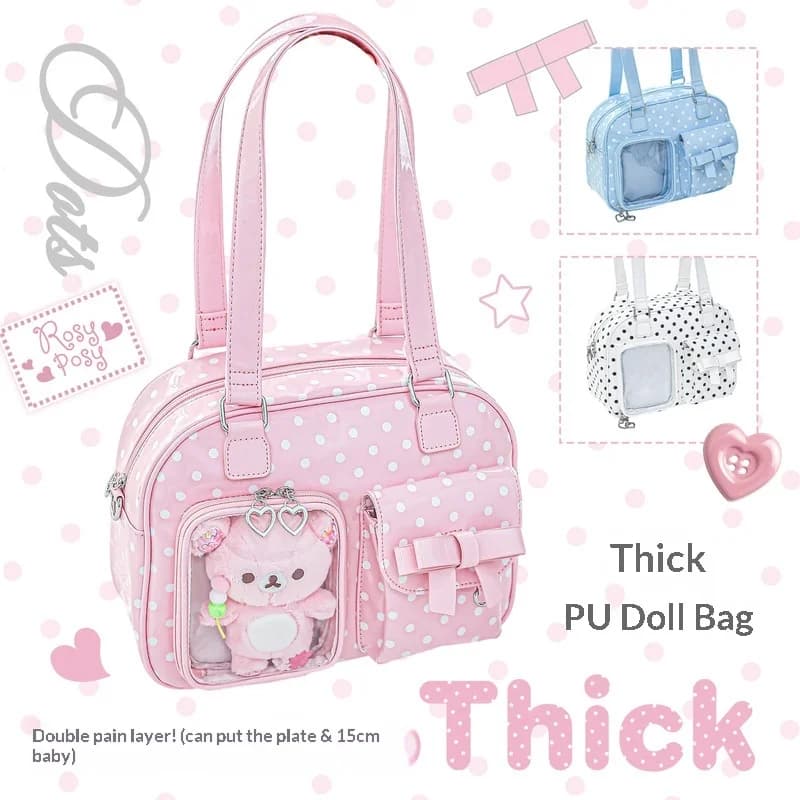 RosyPosy Ita Bag Sac à main rose à pois mignon et féminin, grande capacité pour iPad 10,9 pouces, or
