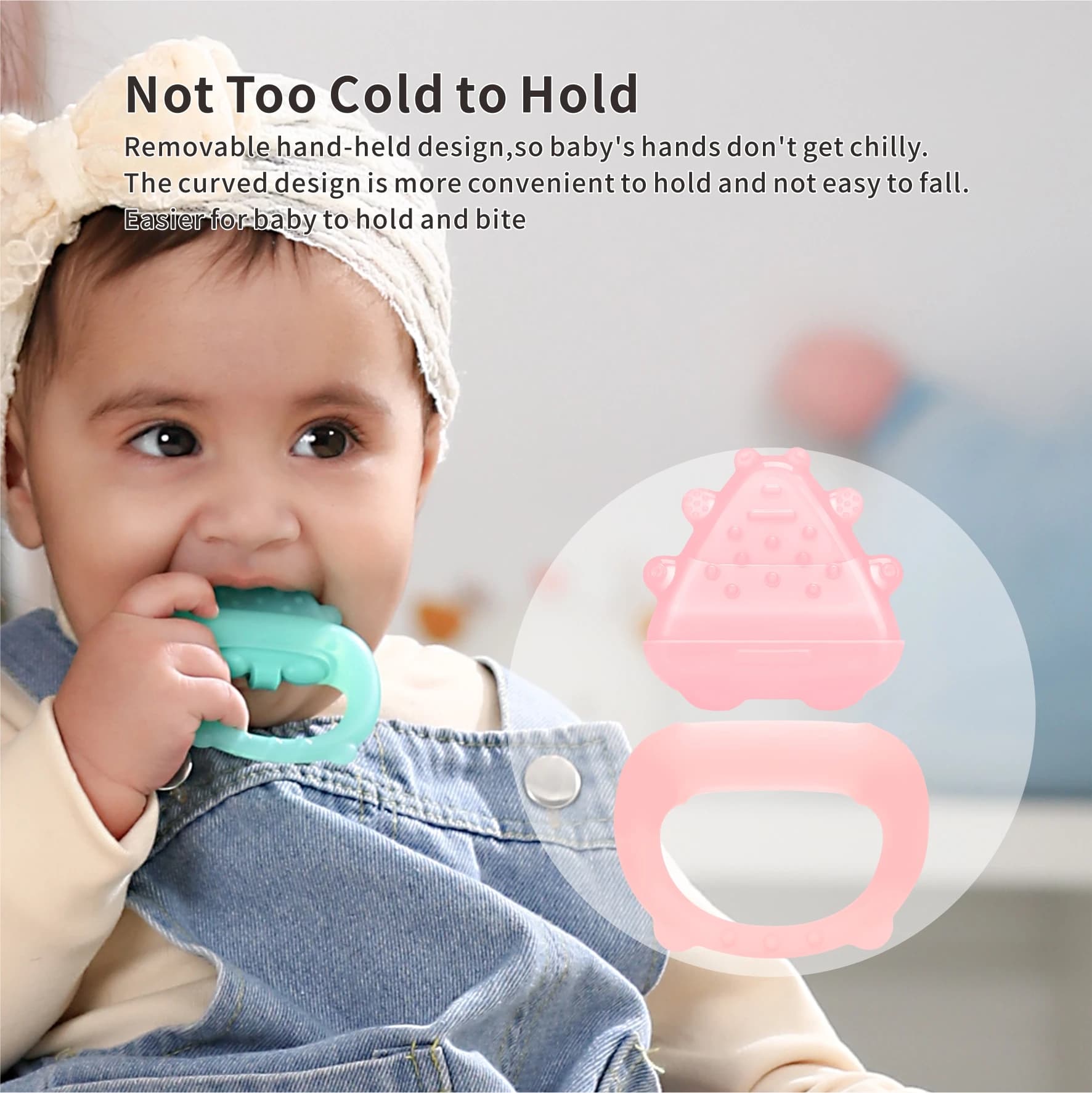 Jouets de dentition en silicone pour bébé congélables – Soulagement du refroidissement pour bébés de