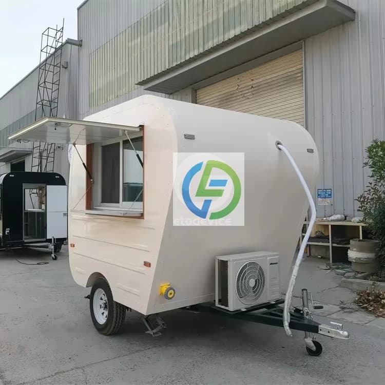 Food Service – remorque de cuisine Mobile, conception hygiénique, couleur blanche, 2.5M, camion de n