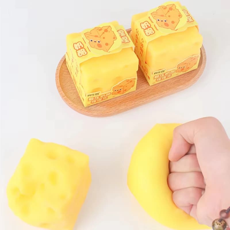 Jouet sensoriel anti-stress en forme de fromage, en caoutchouc souple rebondissant, pour soulager l'