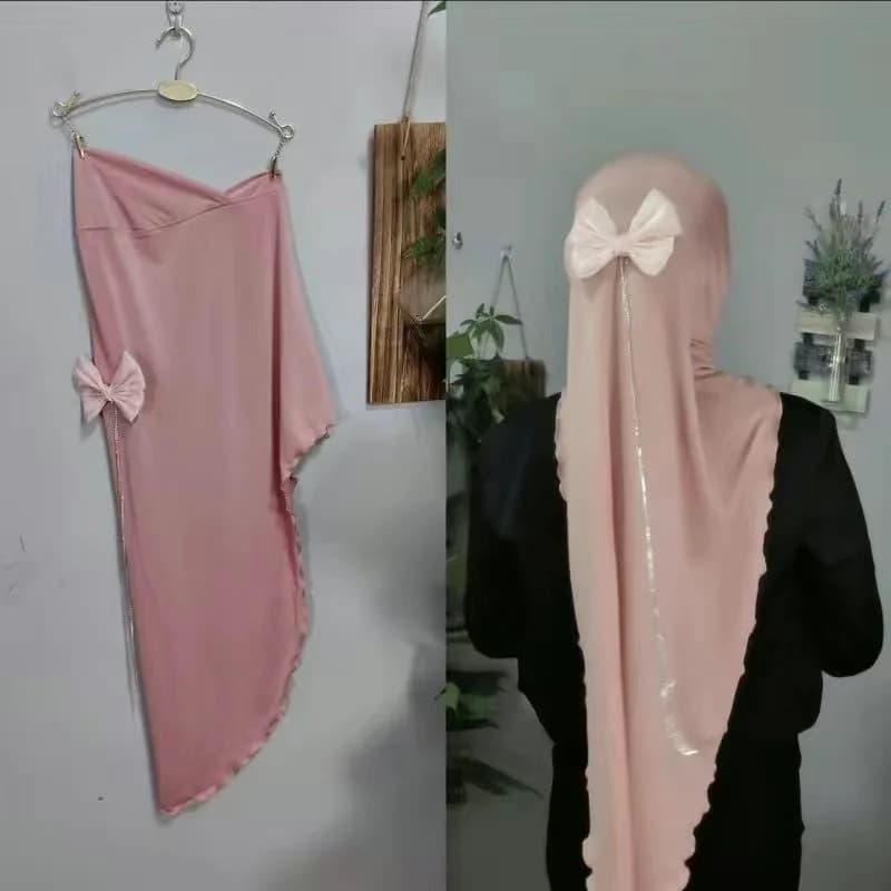 2025 foulards à nœud instantané pour filles, mignons et musulmans, Hijab confortable