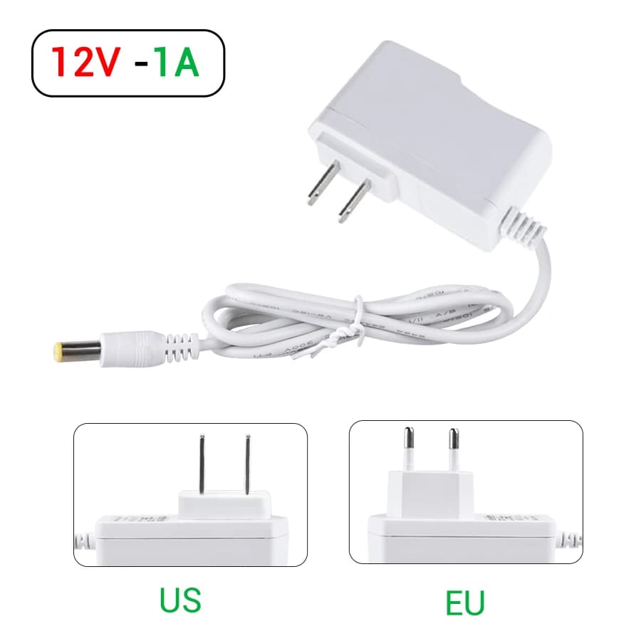 Adaptateur d'alimentation DC12V, transformateur d'éclairage, entrée AC 100-240V à sortie DC 12V 1A 2