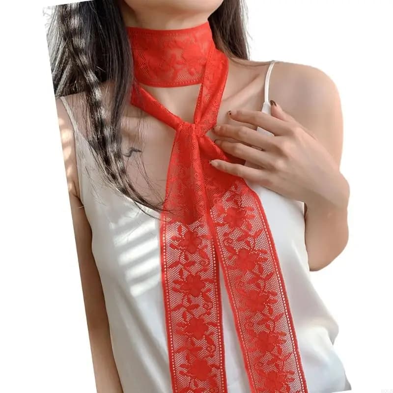 D0UB Flower brodé Neckerchief Sophistiqué écharpes uniques beaux écharpe en dentelle adaptée à diver