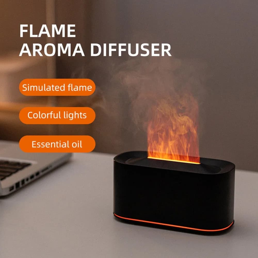Diffuseur d'huiles essentielles de flamme, humidificateur diffuseur de flamme colorée, diffuseur d'h