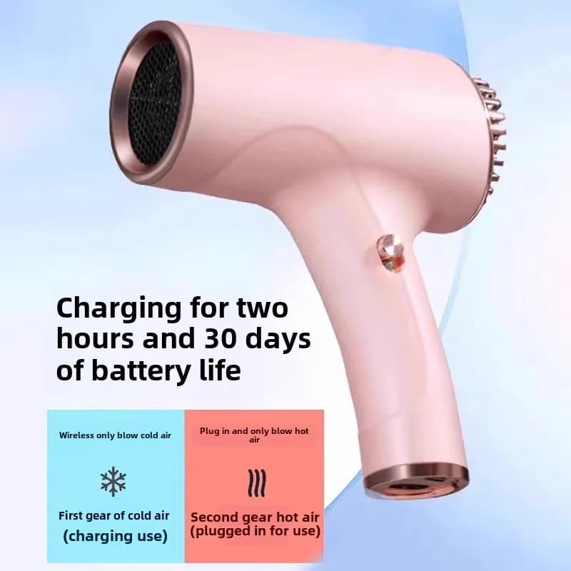 Mini sèche-cheveux professionnel portable sans fil, sèche-cheveux à ions négatifs haute puissance, p