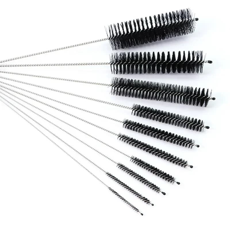 Ensemble de 10 brosses à cheveux souples en acier inoxydable, Tube à essai, brosse à biberon multifo