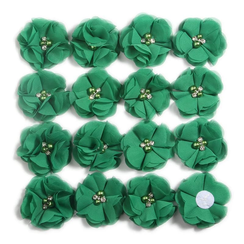 Fleur de cheveux en mousseline de soie pour bébé, centre de biscuits perlé, accessoires pour cheveux