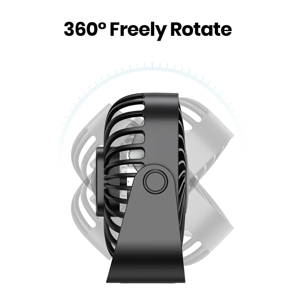 TOPK Mini ventilateur portable USB de 4 pouces pour le camping, ventilateur personnel de table de bu