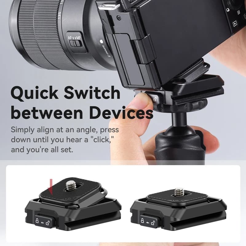 Ulanzi Uka – Kit de plaque et de Base à dégagement rapide, Compatible avec appareil photo DSLR, plaq