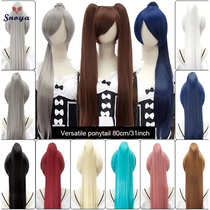 Snoya synthétique 80 cm polyvalent longue droite pince à griffes extensions de queue de cheval pour 