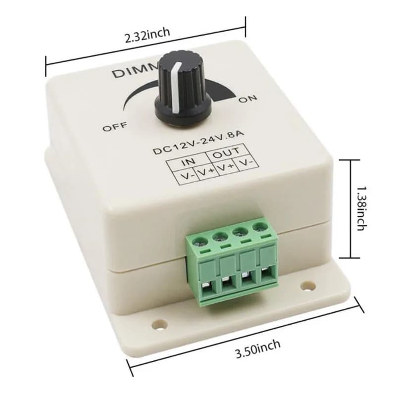 Lumière LED variateur interrupteur lumière alimentation contrôleur DC 12V 24V 8A luminosité réglable