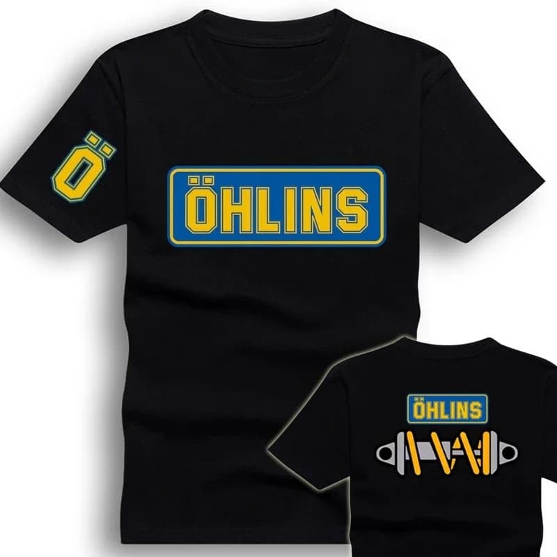Desktop_Amazing t-shirts hommes Ohlins Suspension de choc voiture moto Sport course t-shirt été déco