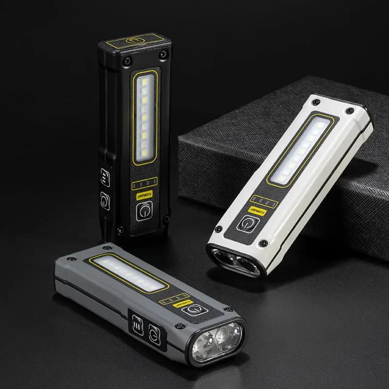 Mini lampe torche LED avec batterie externe, lampe de service d'urgence pour l'extérieur, torche rec