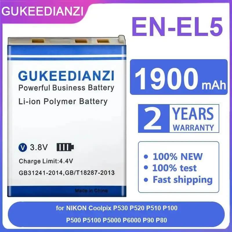 Batterie d'appareil photo légère EN-EL5, puissance fiable, pour Nikon Coolpix P530 P520 P510 P100 P5