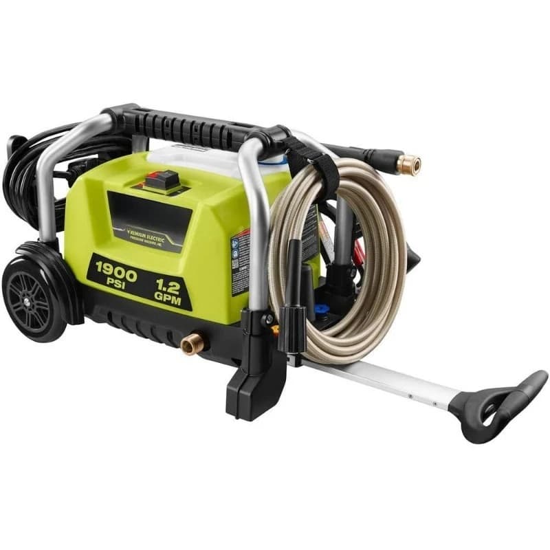 Nettoyeur haute pression électrique à eau froide 1900 PSI 1,2 GPM Haute puissance Portable sur roues
