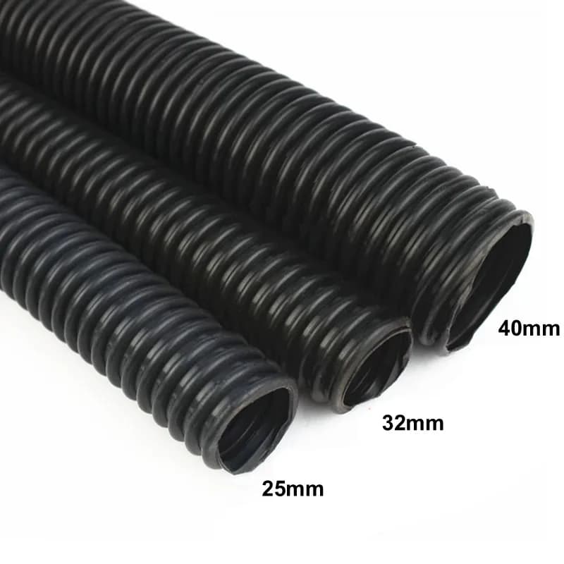 Tuyau fileté pour aspirateurs généraux, intérieur noir 25mm 28mm 32mm 40mm, pailles à soufflet, pièc
